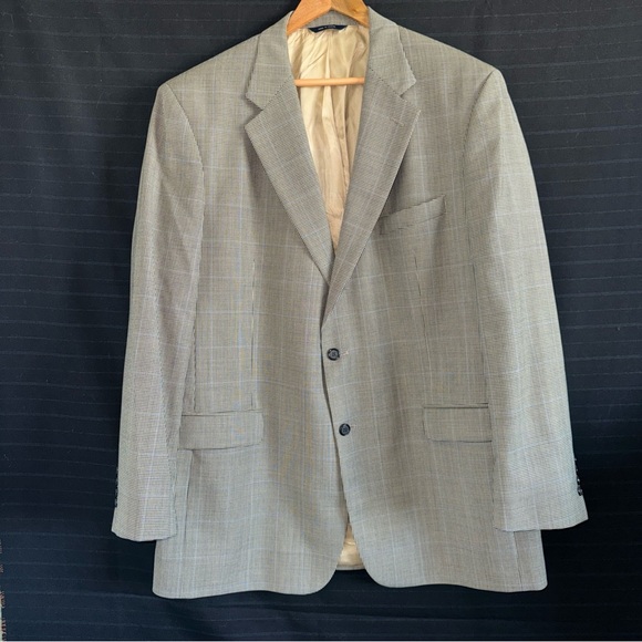 Brooks Brothers Other - Brooks Brothers Black Tan Houndstooth Wool Cashmere Jacket Sports Coat 46 L